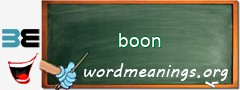 WordMeaning blackboard for boon